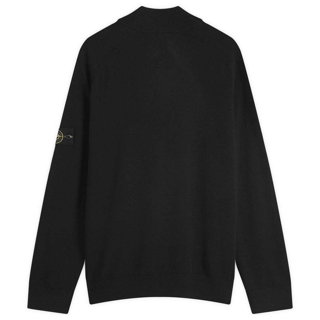 Stone Island Men's Geelong Wool Half Button Knit Black